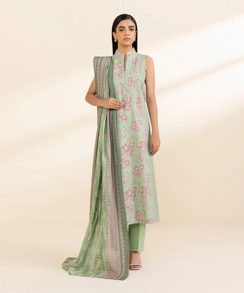 3 Piece - Printed Light Khaddar Suit