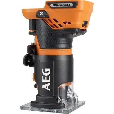 AEG 18V 1⁄4” Brushless Trim Router - Skin Only / Orange