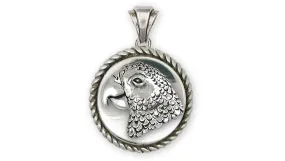 African Grey Jewelry Sterling Silver Handmade African Grey Pendant  AFG3X-DP