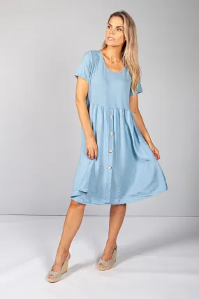 Afternoon Sky Button Dress