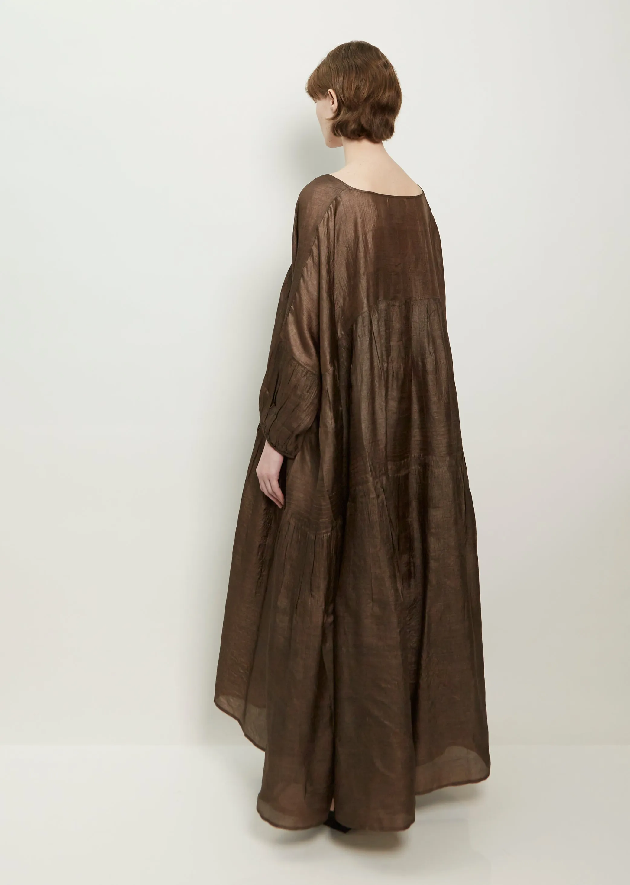 Airi Silk Tussar Maxi Dress — Cacao