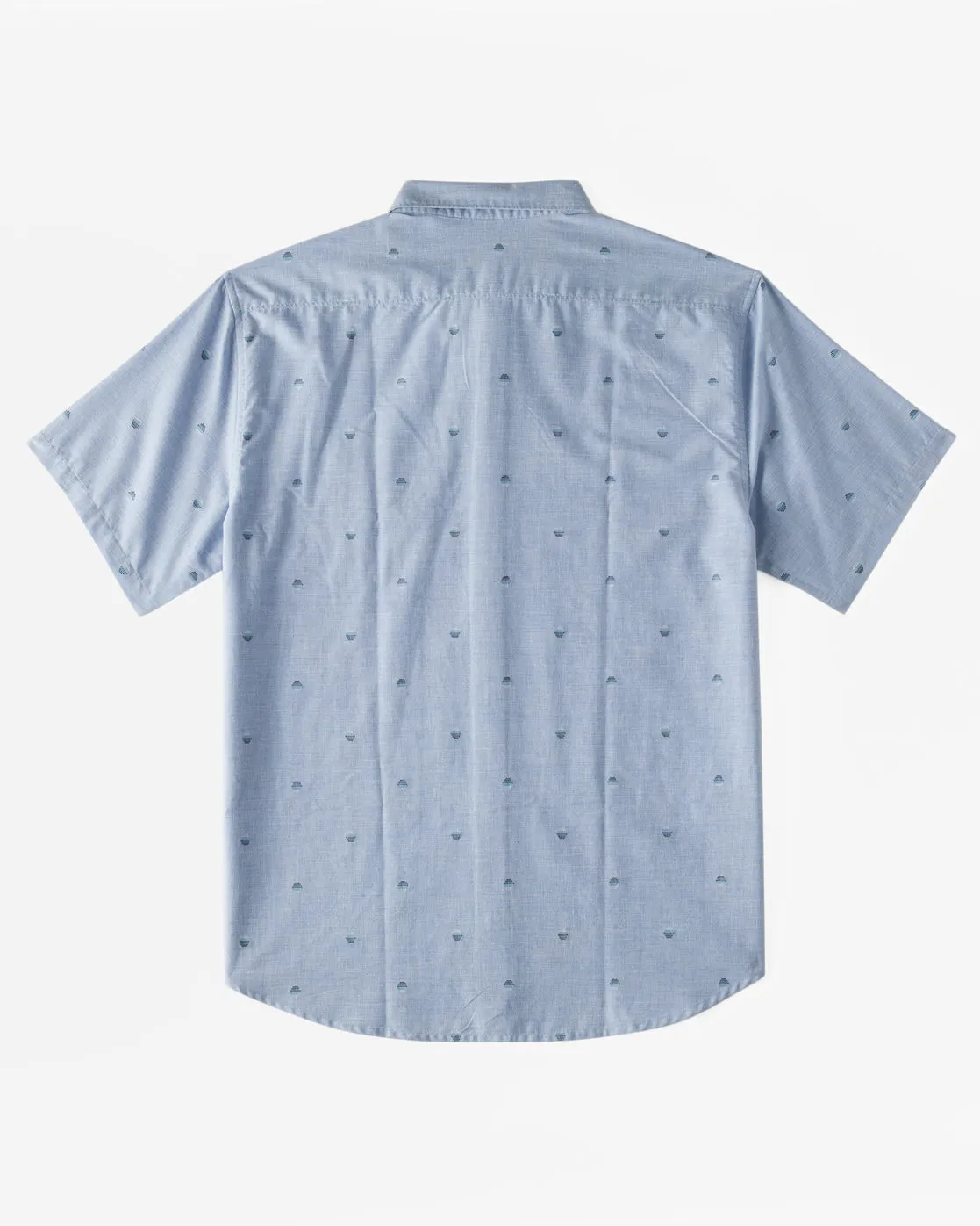 All Day Jacquard Short Sleeve Shirt - Washed Blue