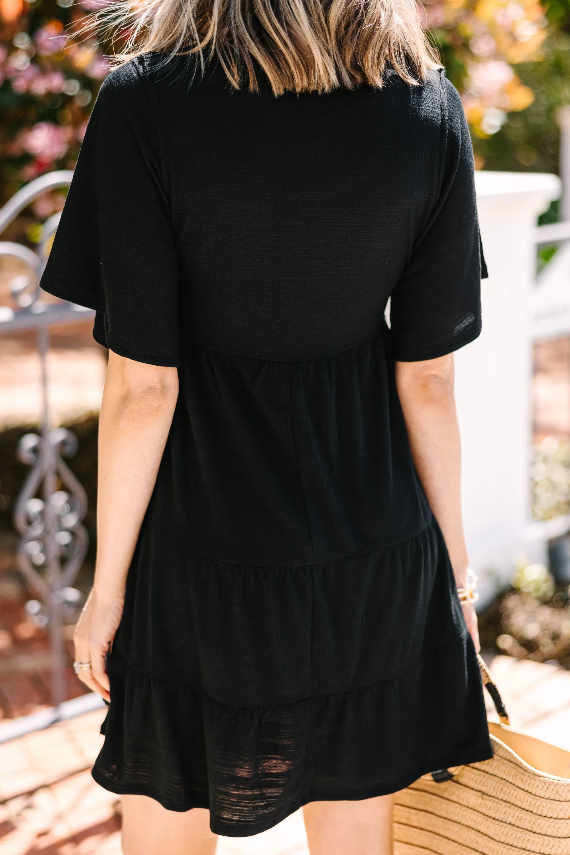 All In The Details Black Babydoll Dress