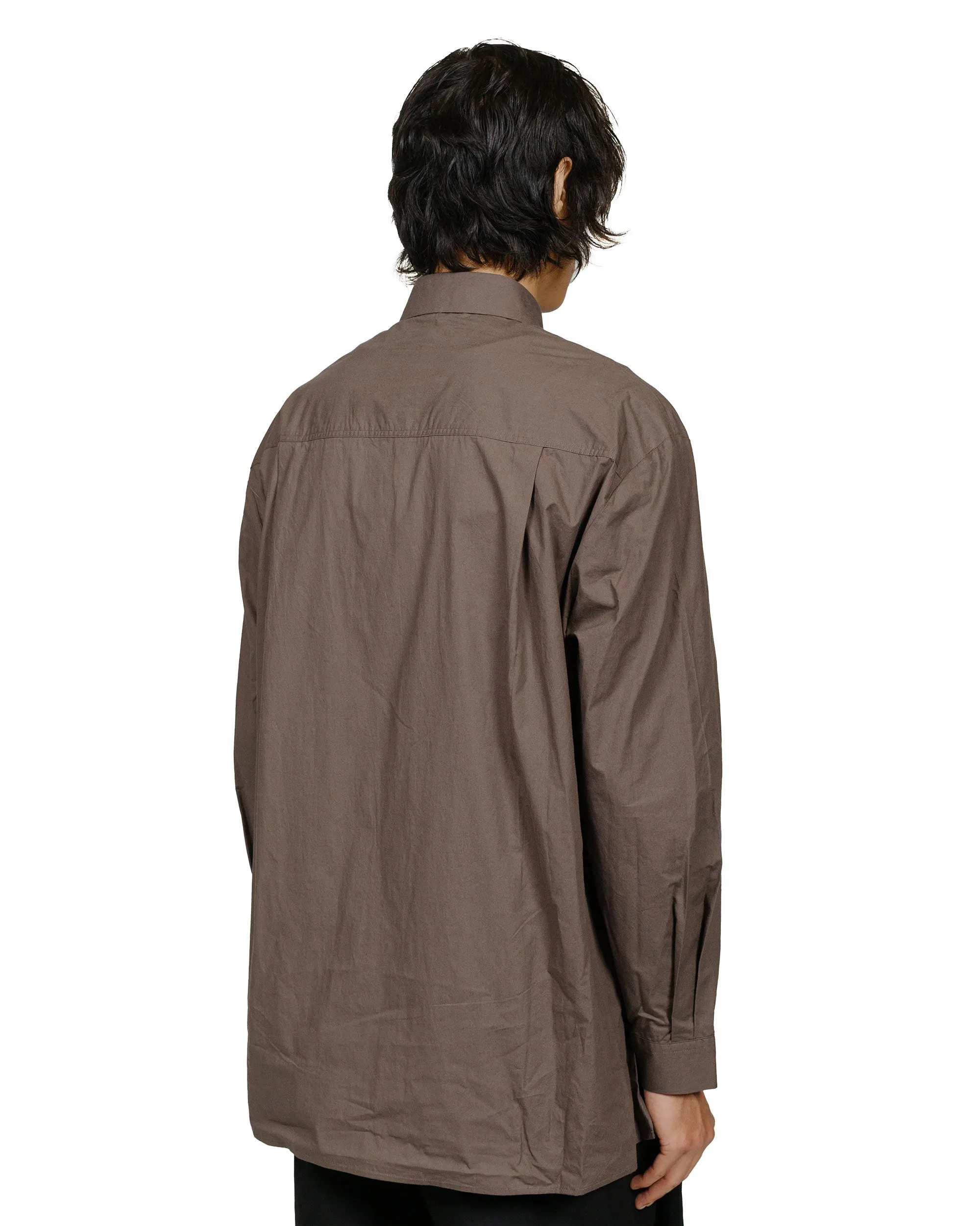 Amomento Square Pocket Oversized Shirts Brown