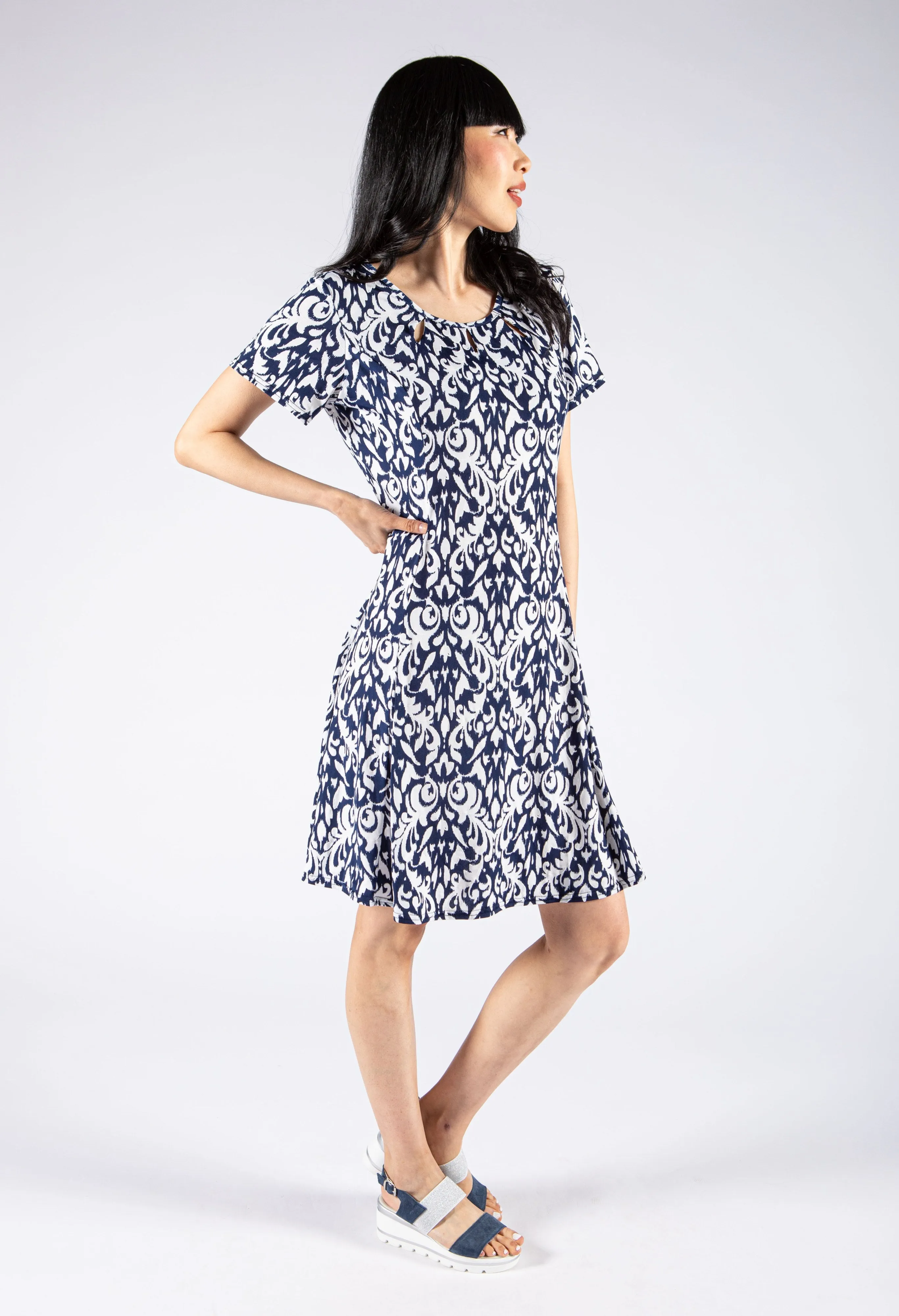 Antique Pattern Short Dress