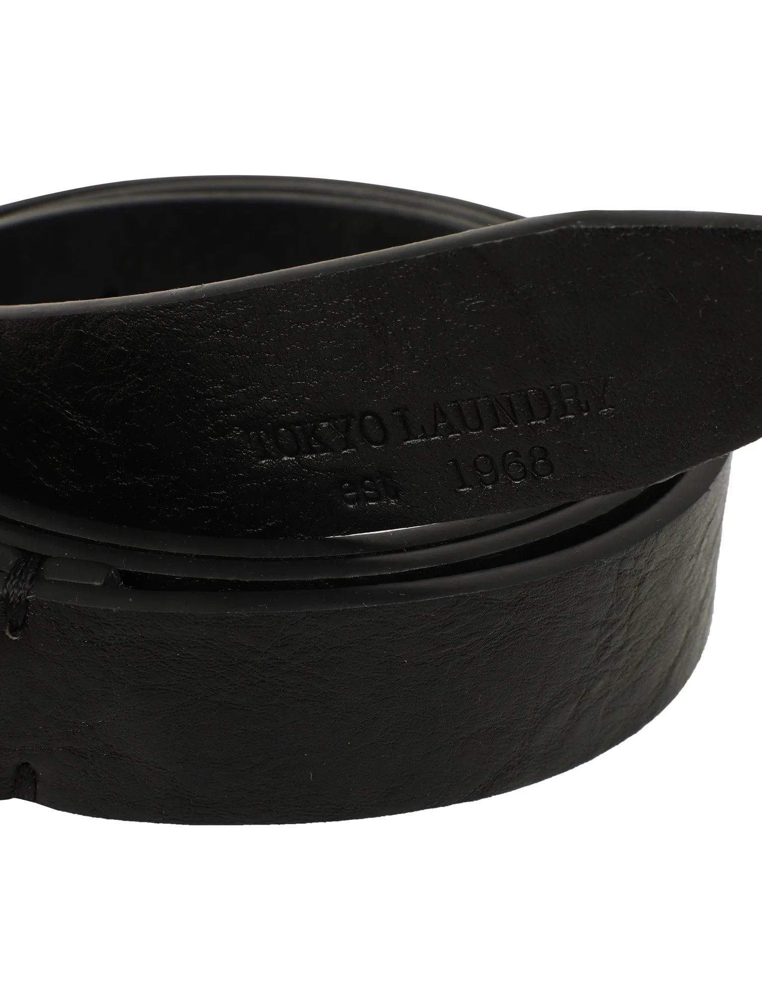 Atlas Faux Leather Belt In Black - Tokyo Laundry