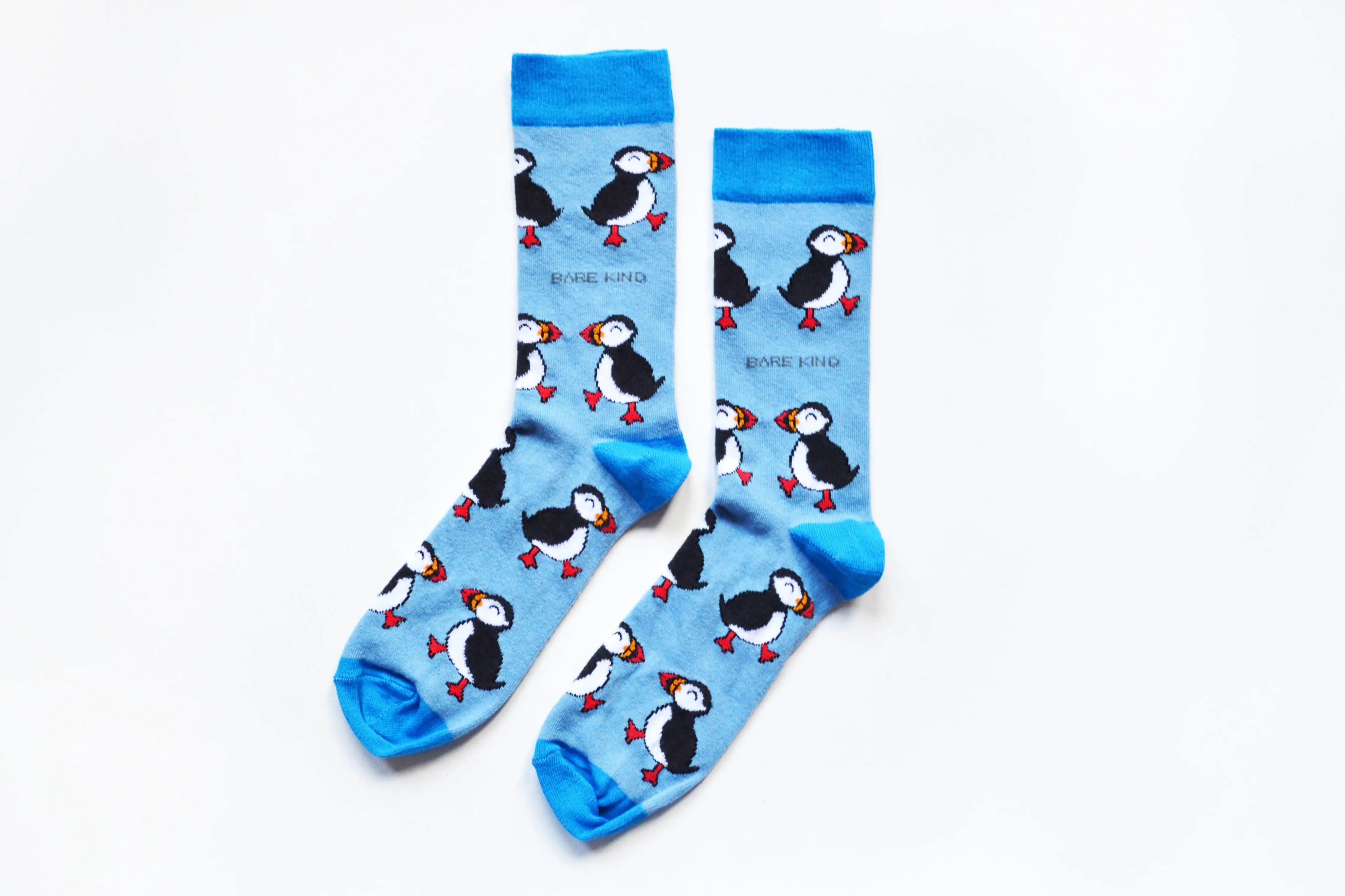 Bare Kind - Save the Puffins Bamboo Socks - Light Blue