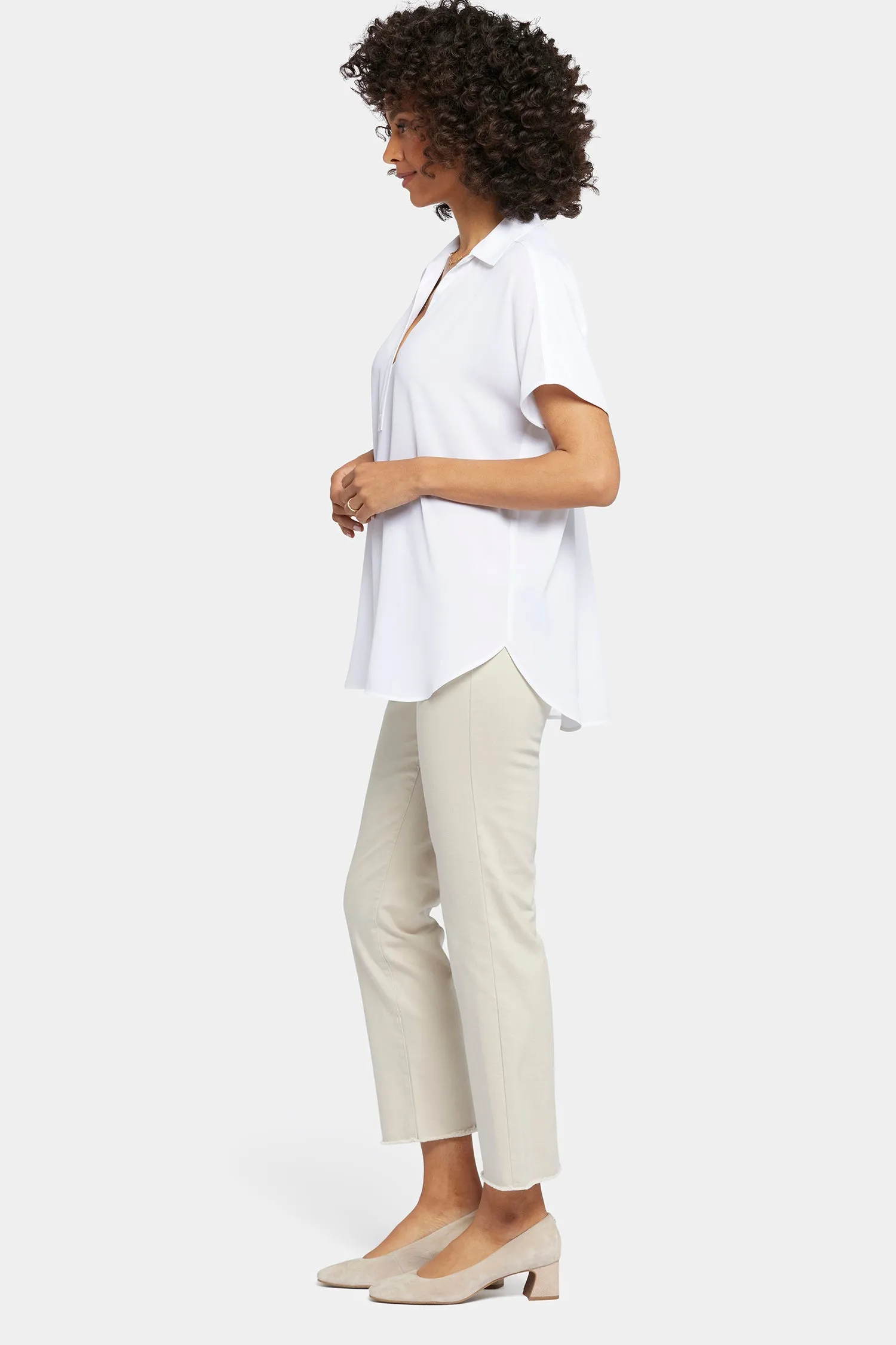 Becky Short Sleeved Blouse - Optic White