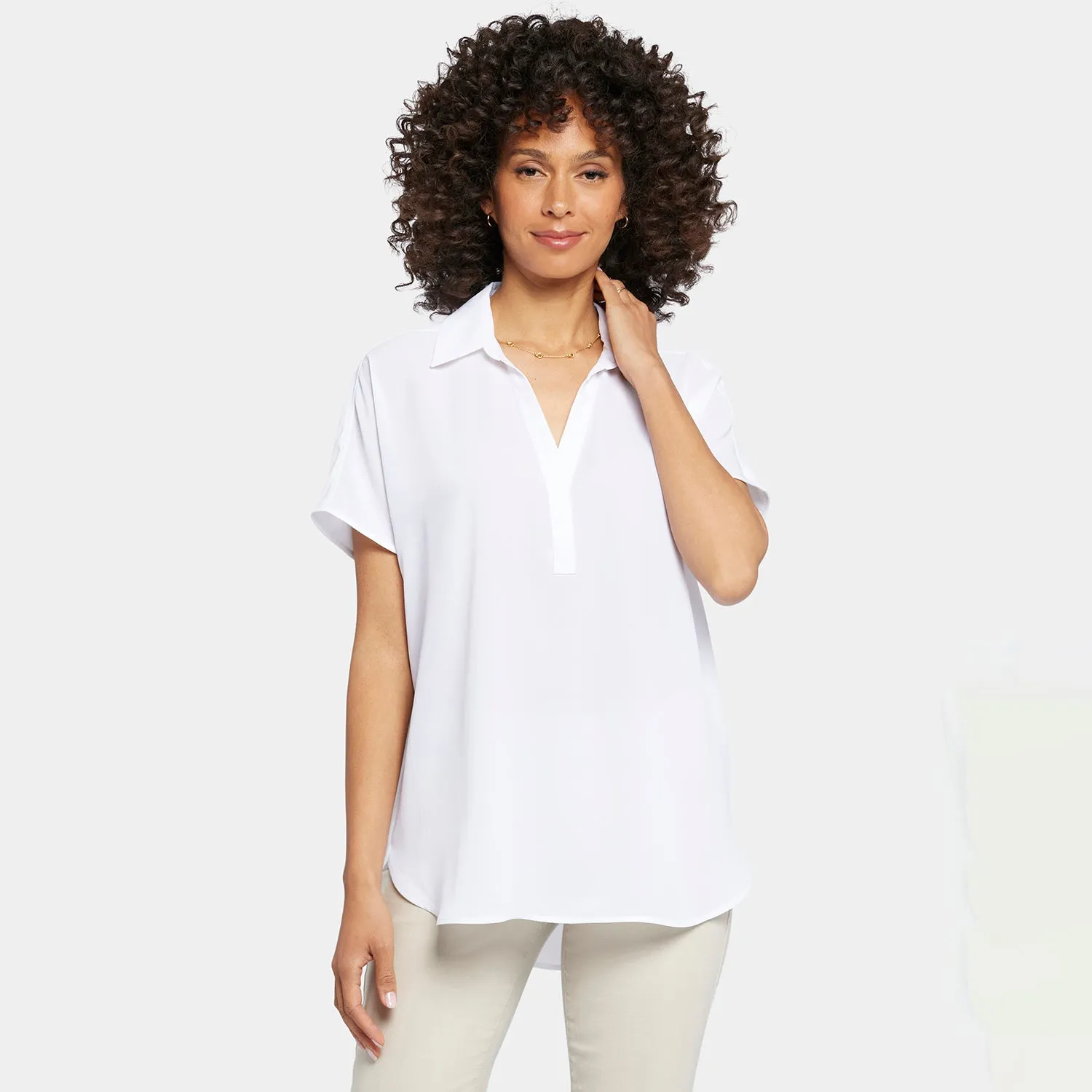 Becky Short Sleeved Blouse - Optic White