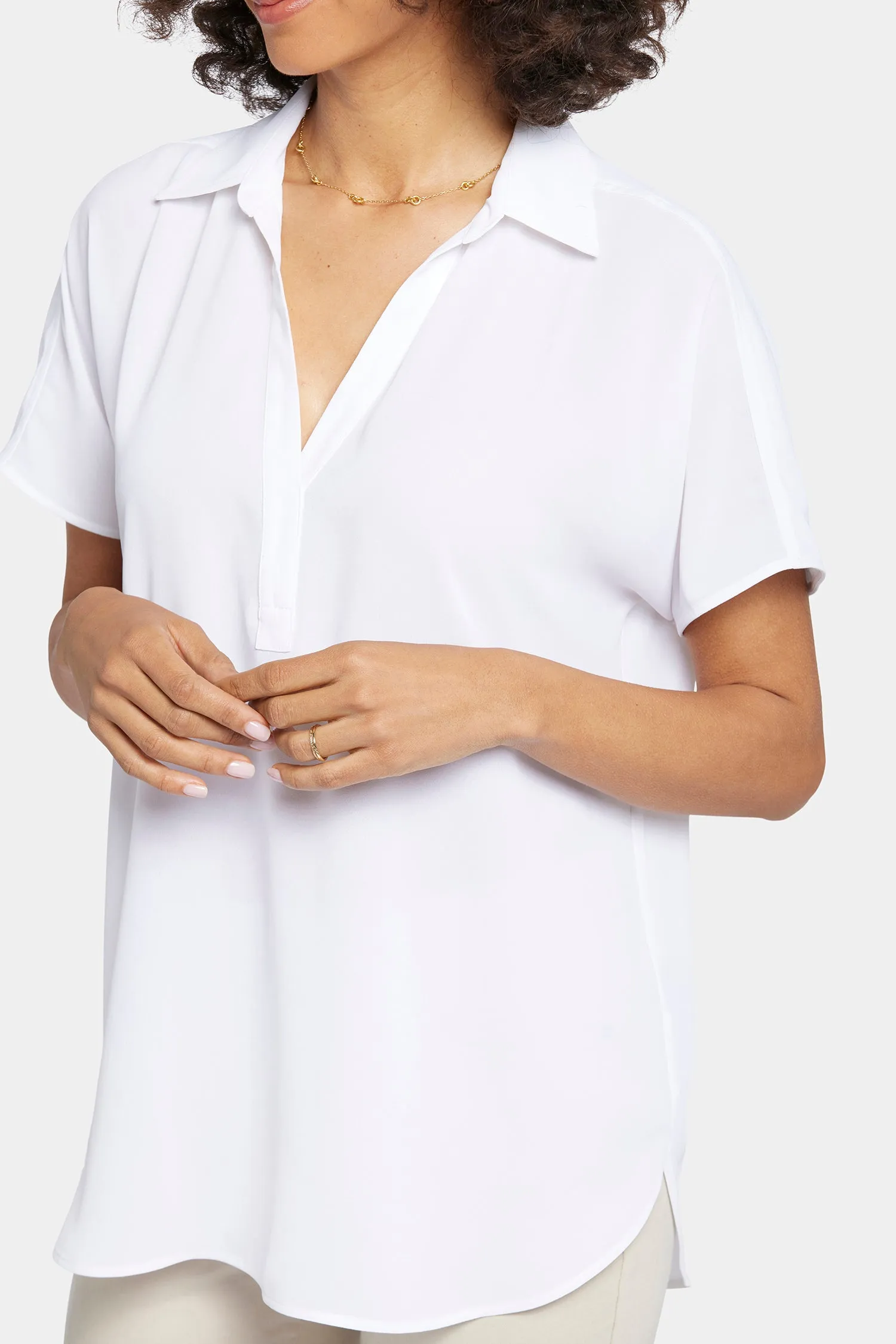 Becky Short Sleeved Blouse - Optic White