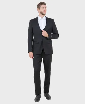 Black 3 Piece Peak Lapel Suit