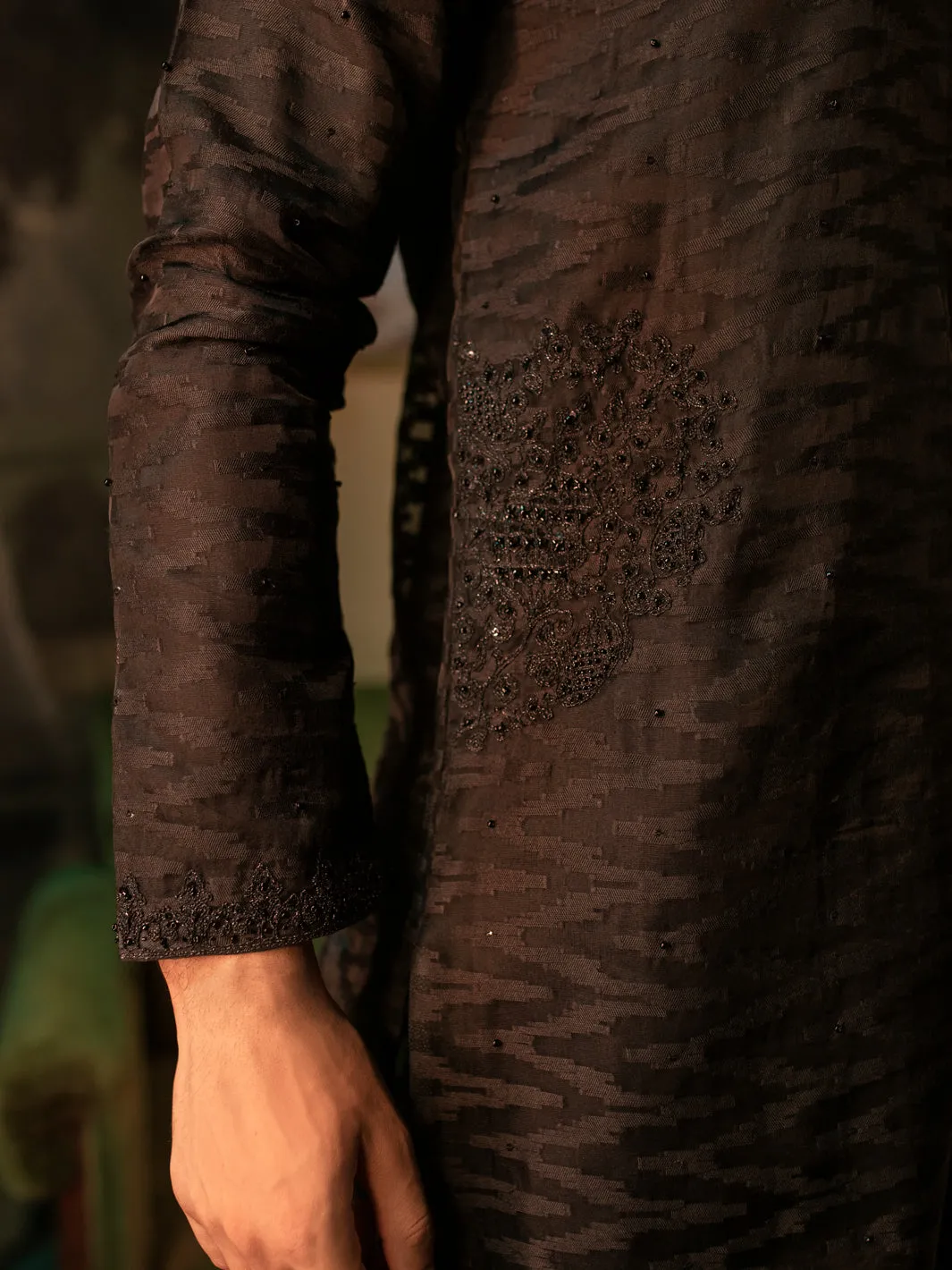 Black Blended Special Kurta - AL-K-SP-053