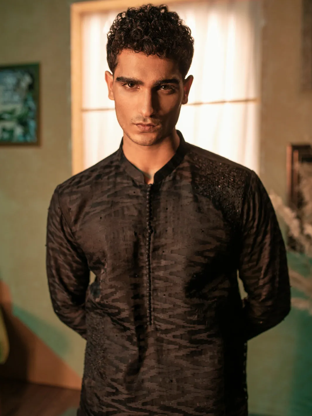 Black Blended Special Kurta - AL-K-SP-053