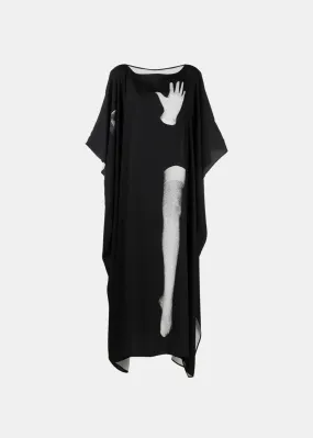 Black Body-Print Tunic Long Dress