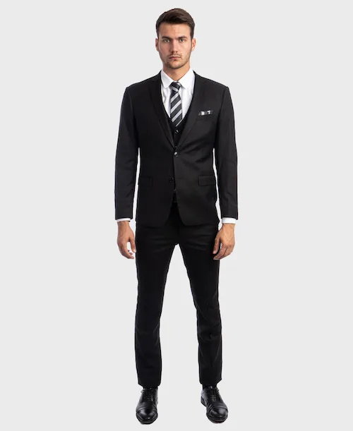 Black Ultra Slim Fit 3-Piece Prom Suit