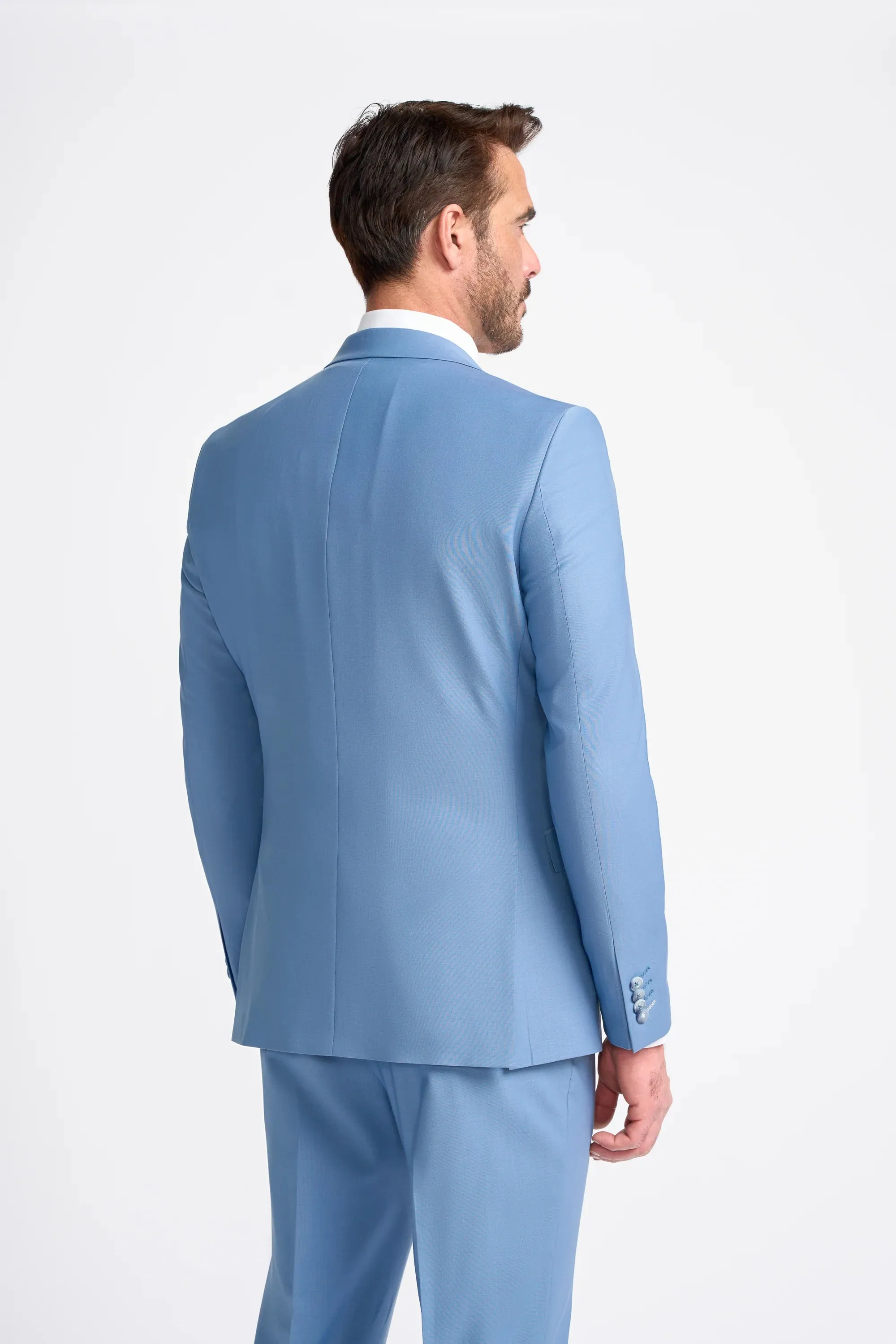 Bond - Men's Sky Blue 3 Piece Tailored Fit Suit