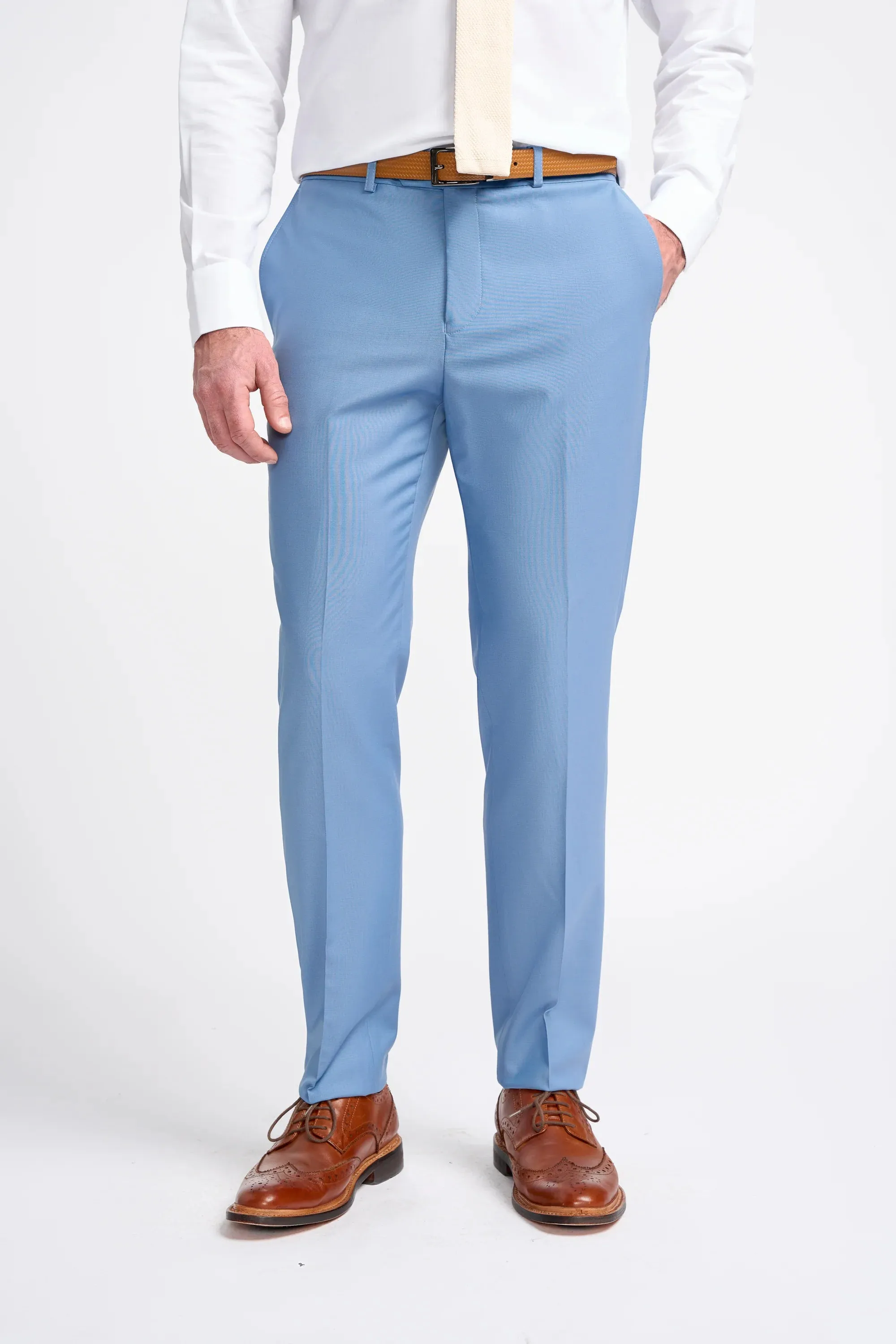 Bond - Men's Sky Blue 3 Piece Tailored Fit Suit