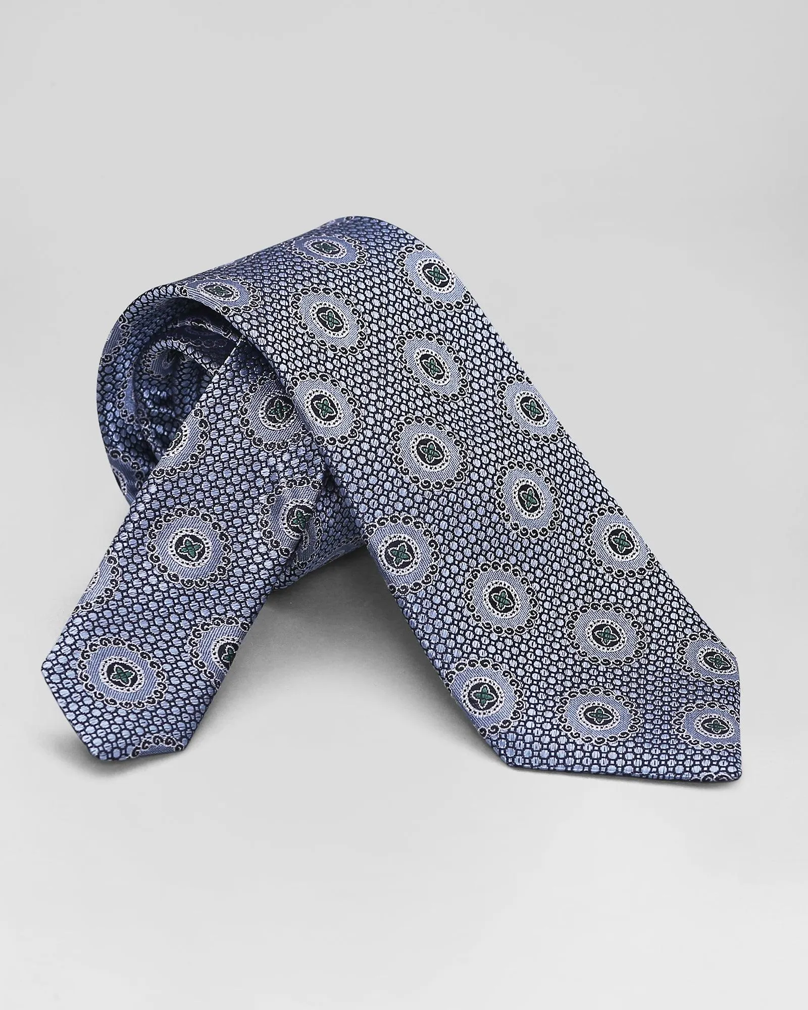 Boxed Combo Printed Tie With Pocket Square And Cufflink - Rissa