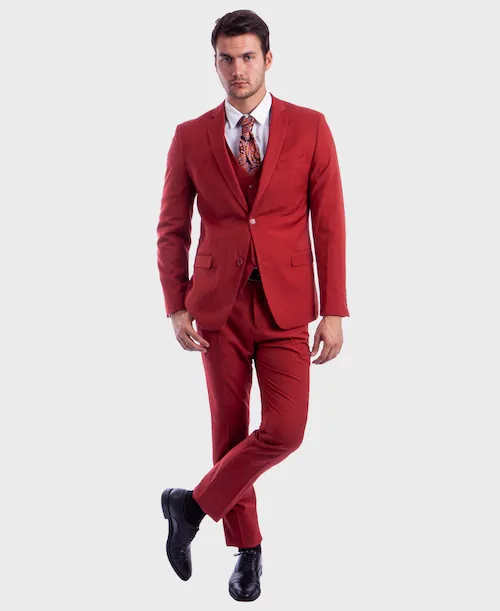 Brick Ultra Slim Fit 3-Piece Prom Suit