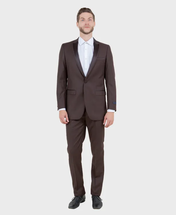 Brown Prom Slim Fit Tuxedo