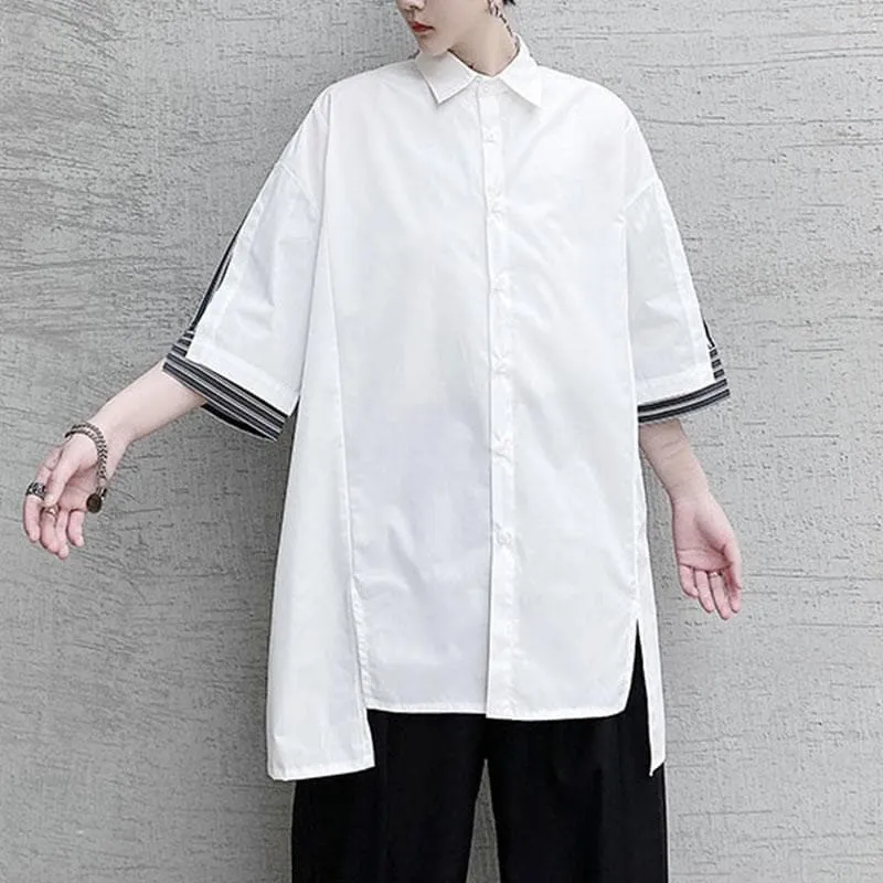 Button-Down Shirt With Double-Layered Pinstripe Sleeves