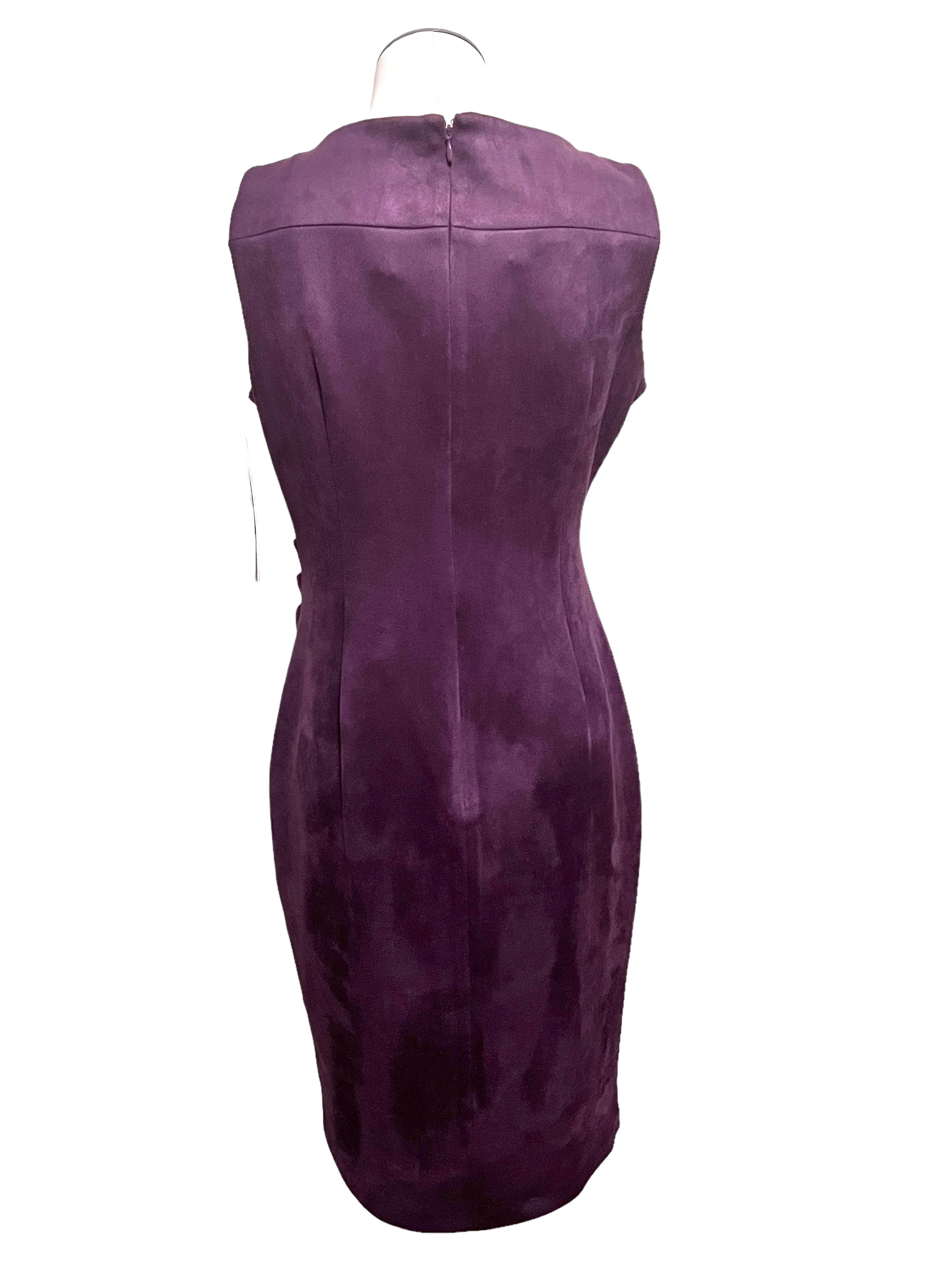 Calvin Klein Size 10 Purple Faux Suede Shift Dress