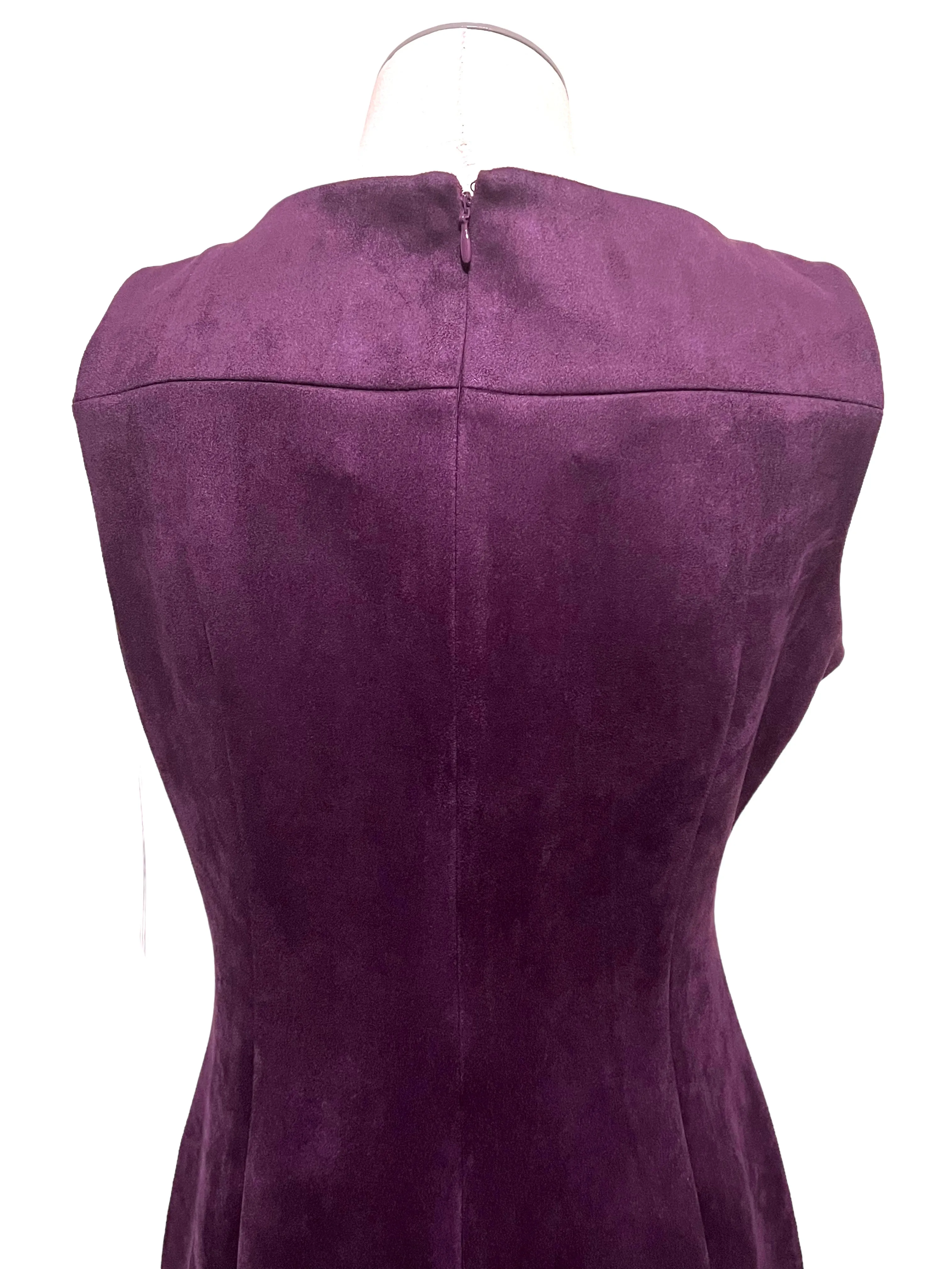 Calvin Klein Size 10 Purple Faux Suede Shift Dress