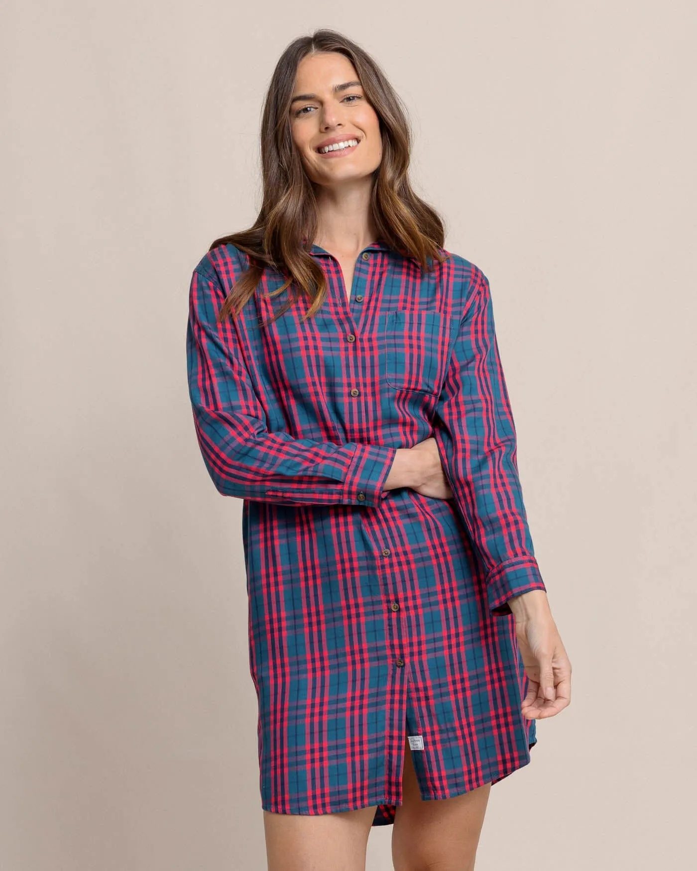 Cam Vibrant Autumn Twill Plaid Dress