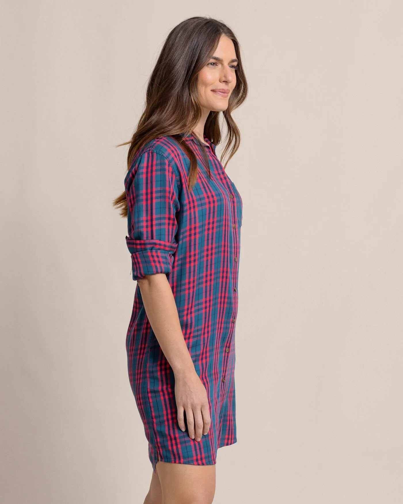 Cam Vibrant Autumn Twill Plaid Dress