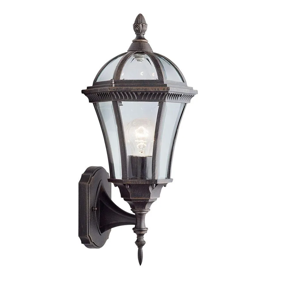 Capri 1 Light Outdoor Rustic Brown Up Light Wall Light