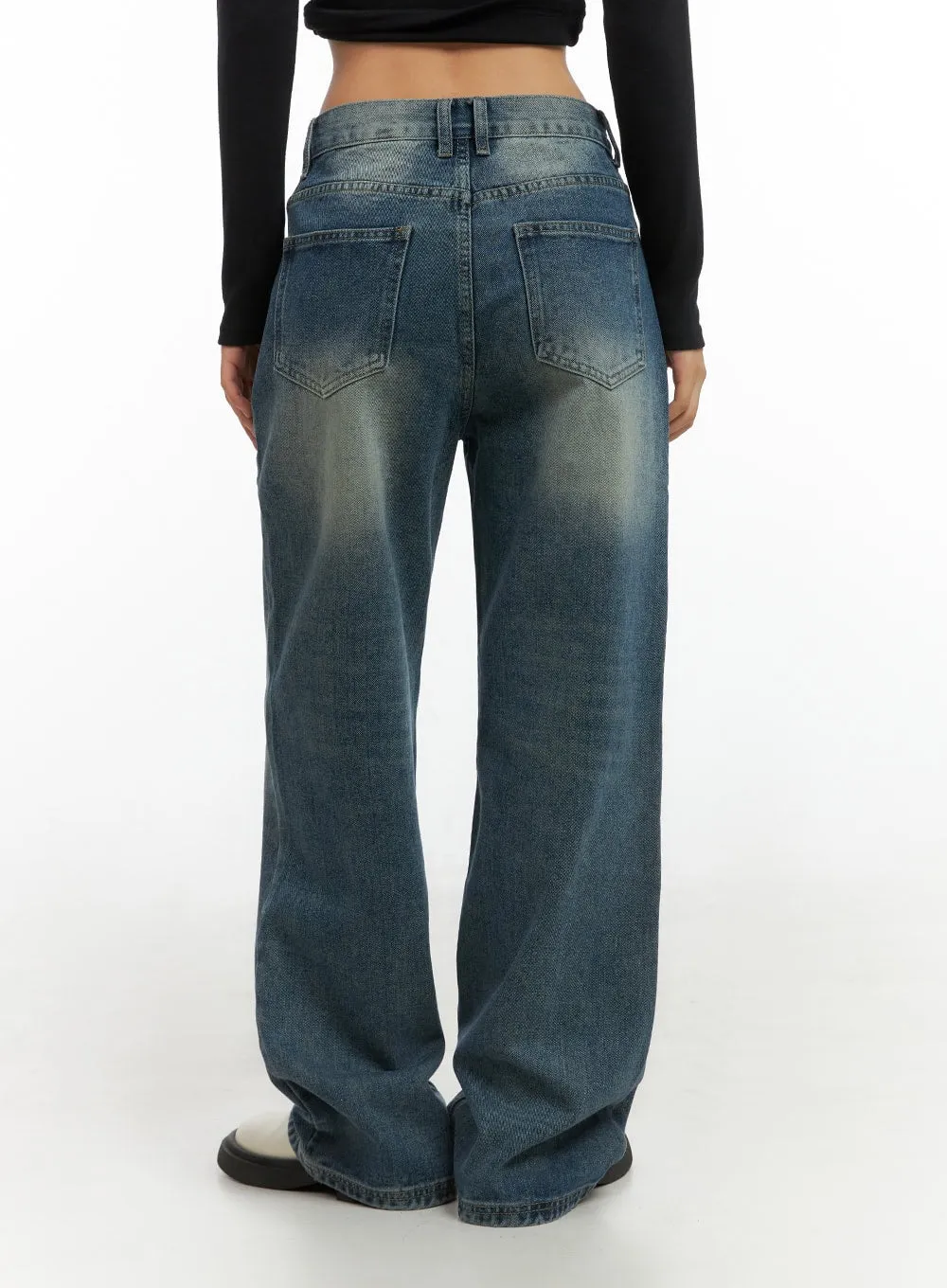 Cassie Washed Wide-Leg Jeans IS402