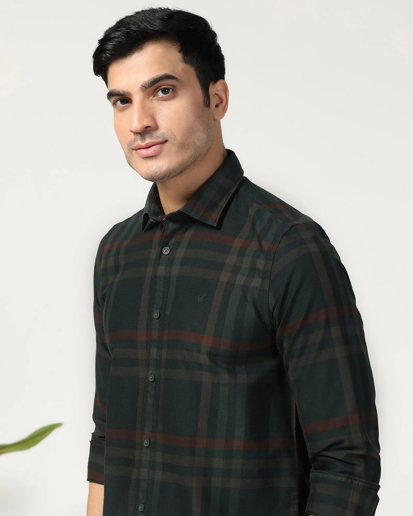 Casual Green Check Shirt - Kodik