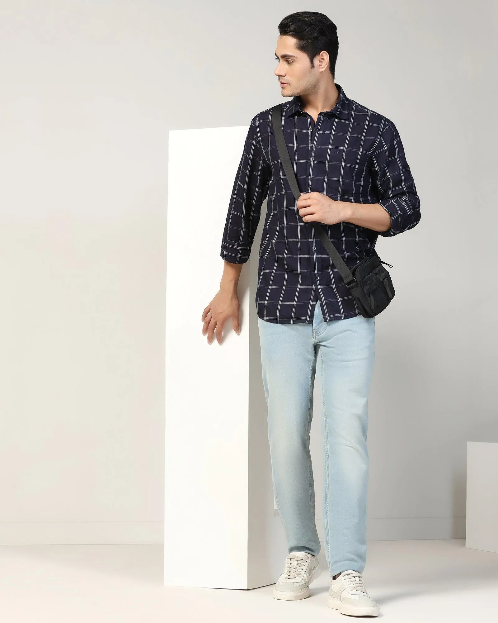 Casual Indigo Check Shirt - Miraj