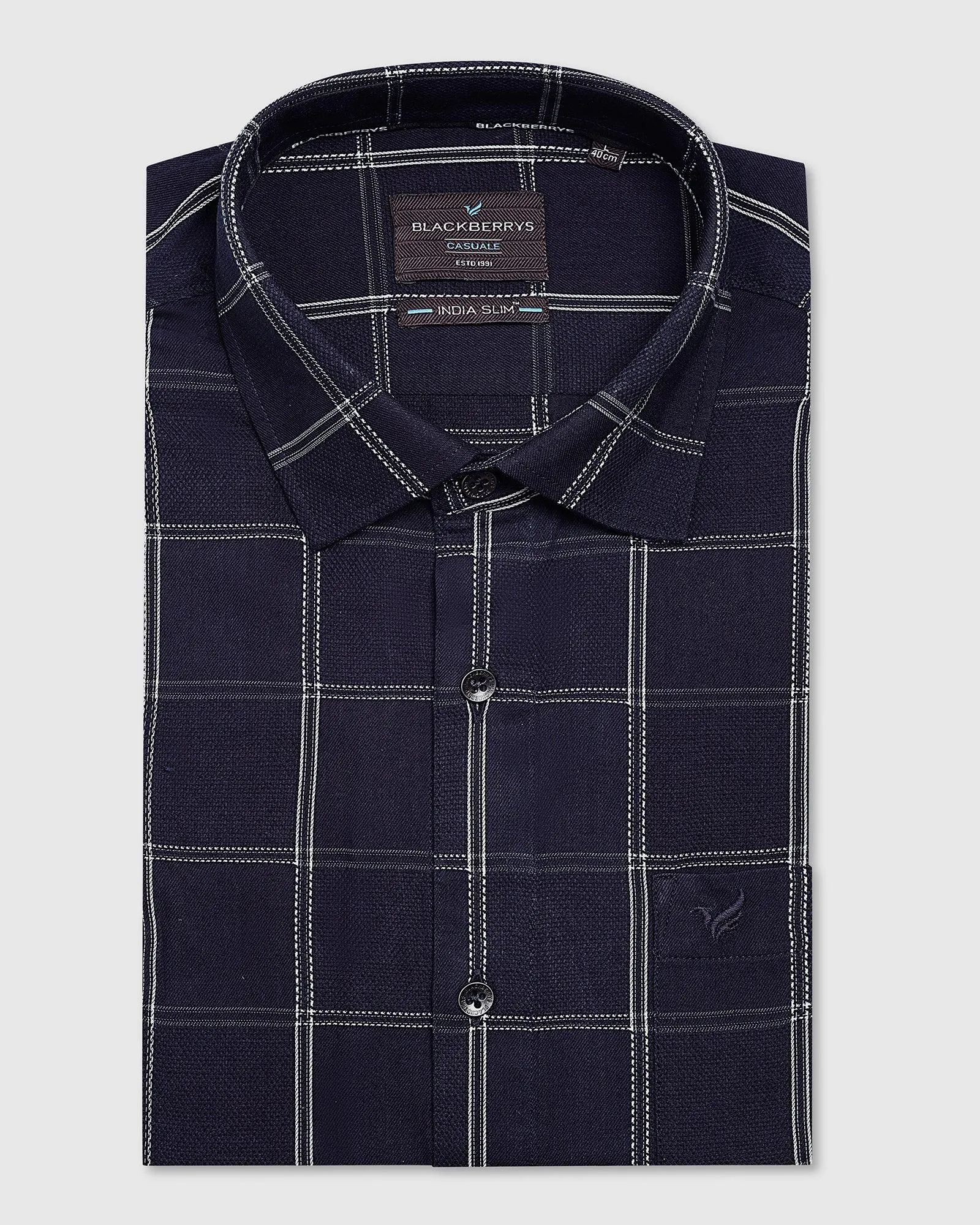 Casual Indigo Check Shirt - Miraj