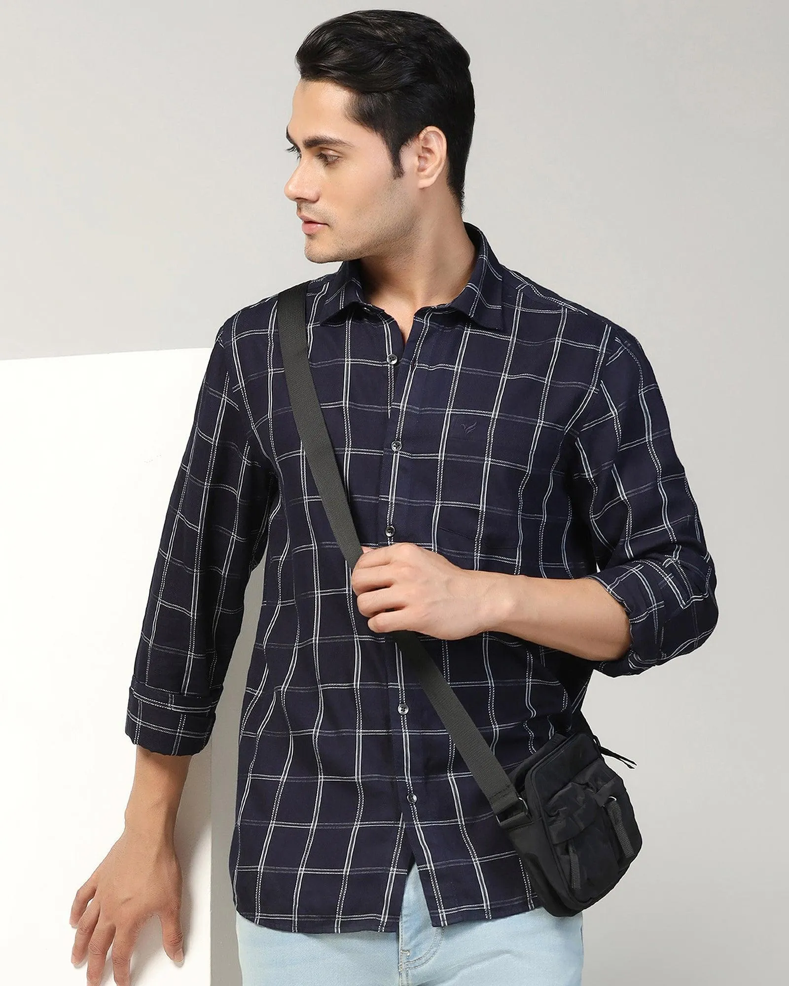 Casual Indigo Check Shirt - Miraj