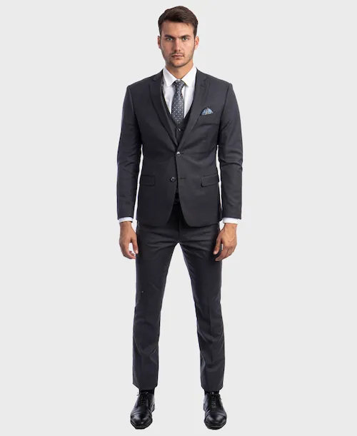 Charcoal Gray Ultra Slim Fit 3-Piece Prom Suit