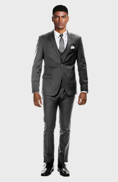 Charcoal Gray Ultra Slim Fit 3-Piece Prom Suit