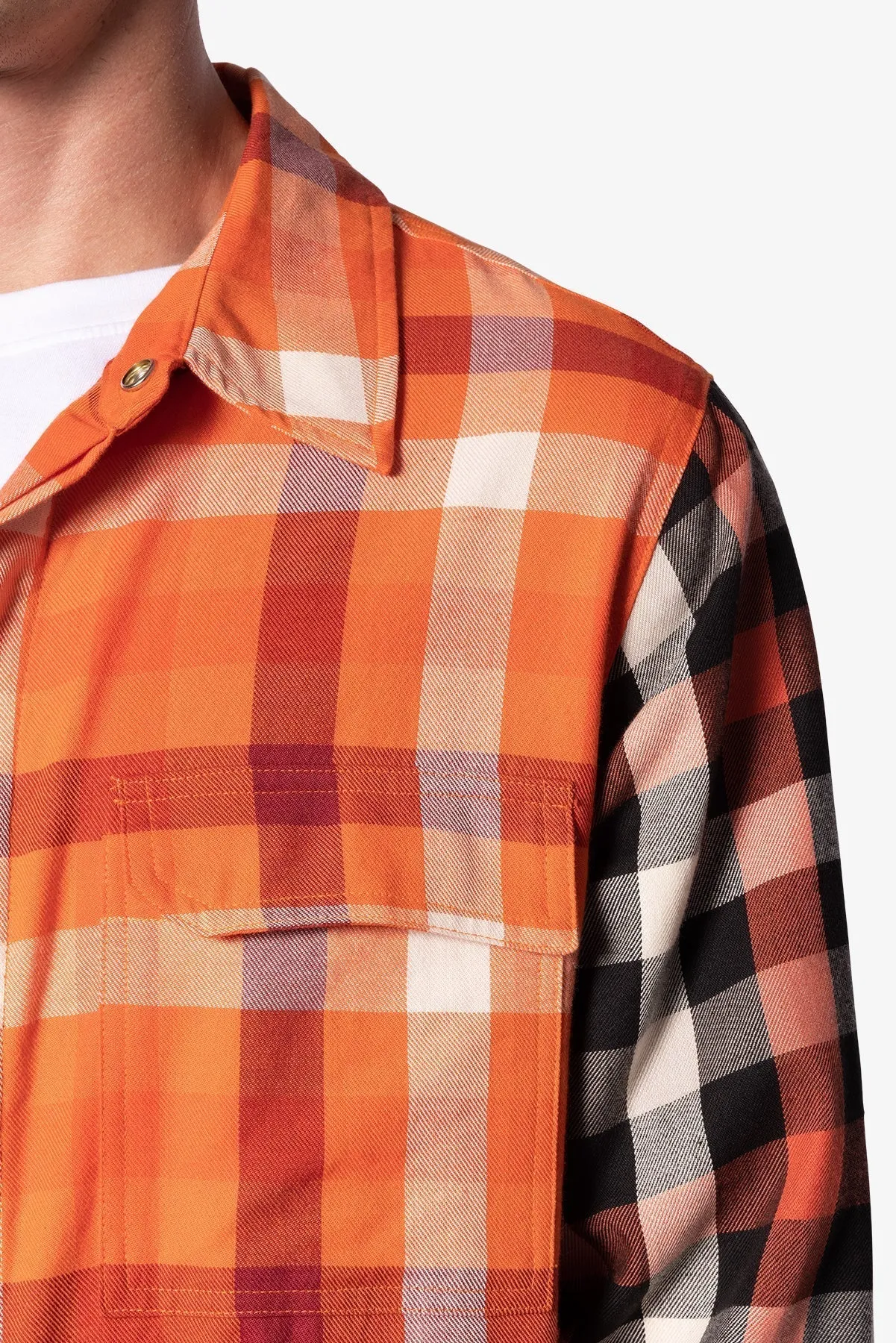 Checked Snap Front Shirt - Orange/Black