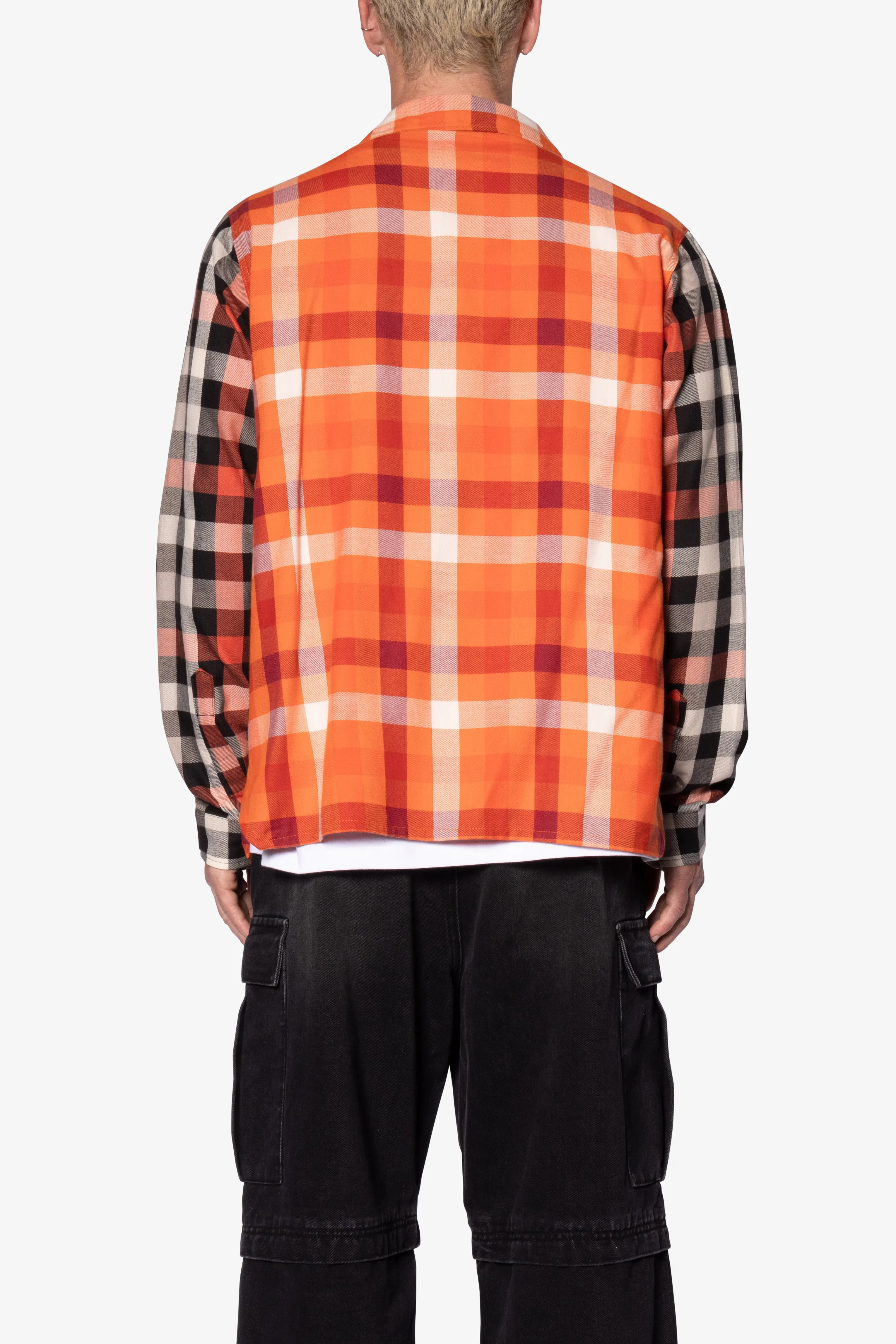 Checked Snap Front Shirt - Orange/Black