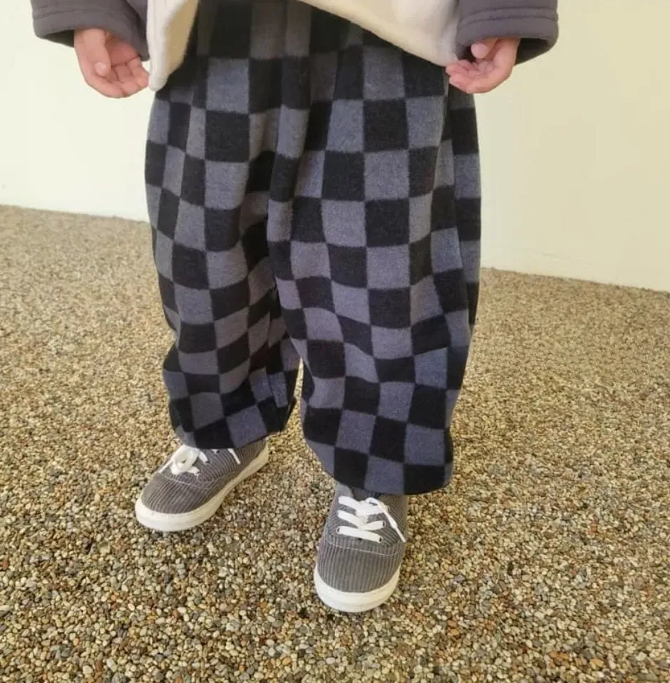 Checkered Fleece Trousers for Kids