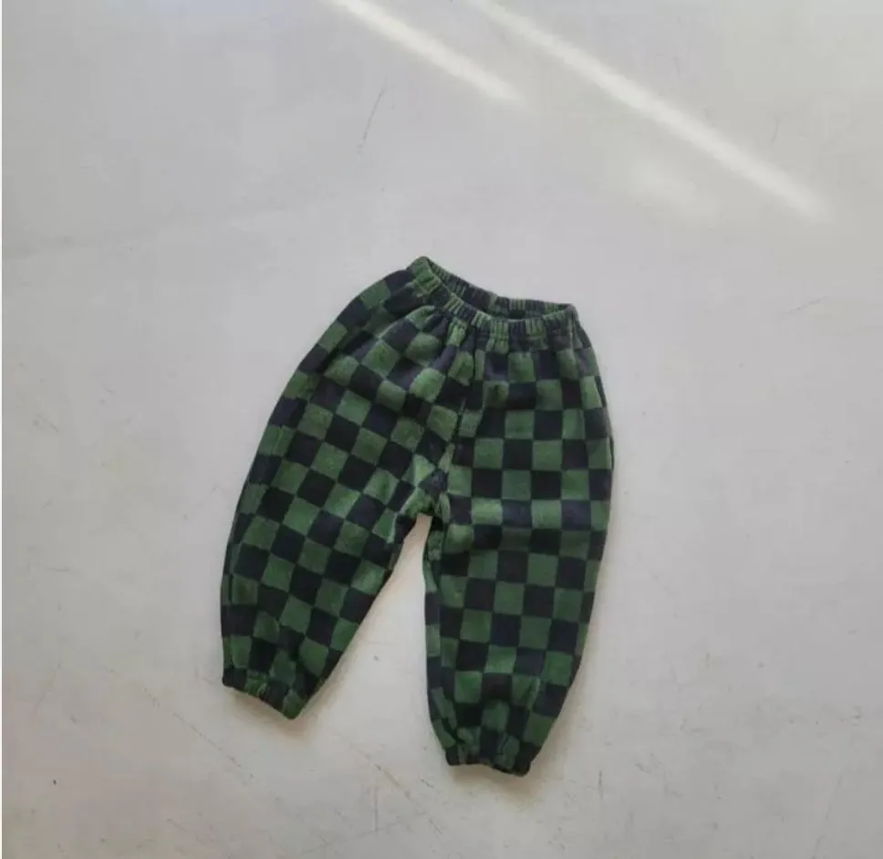 Checkered Fleece Trousers for Kids