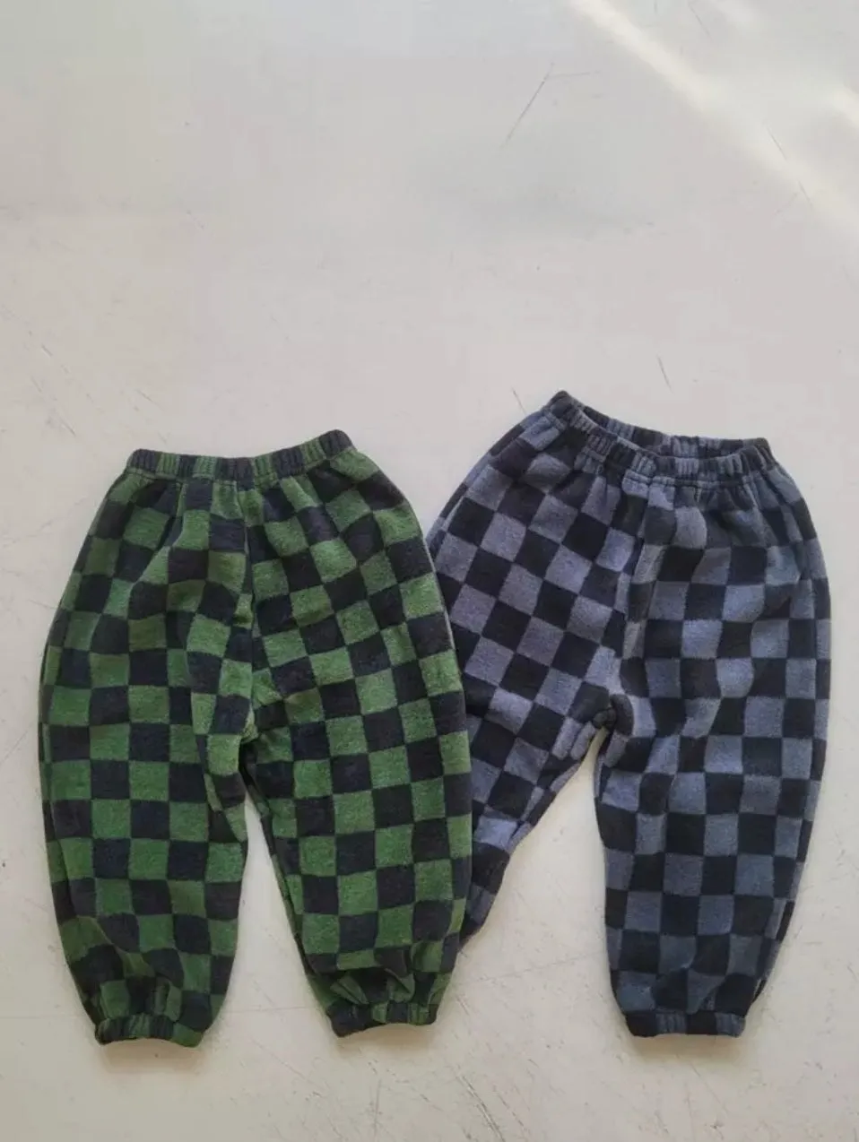 Checkered Fleece Trousers for Kids