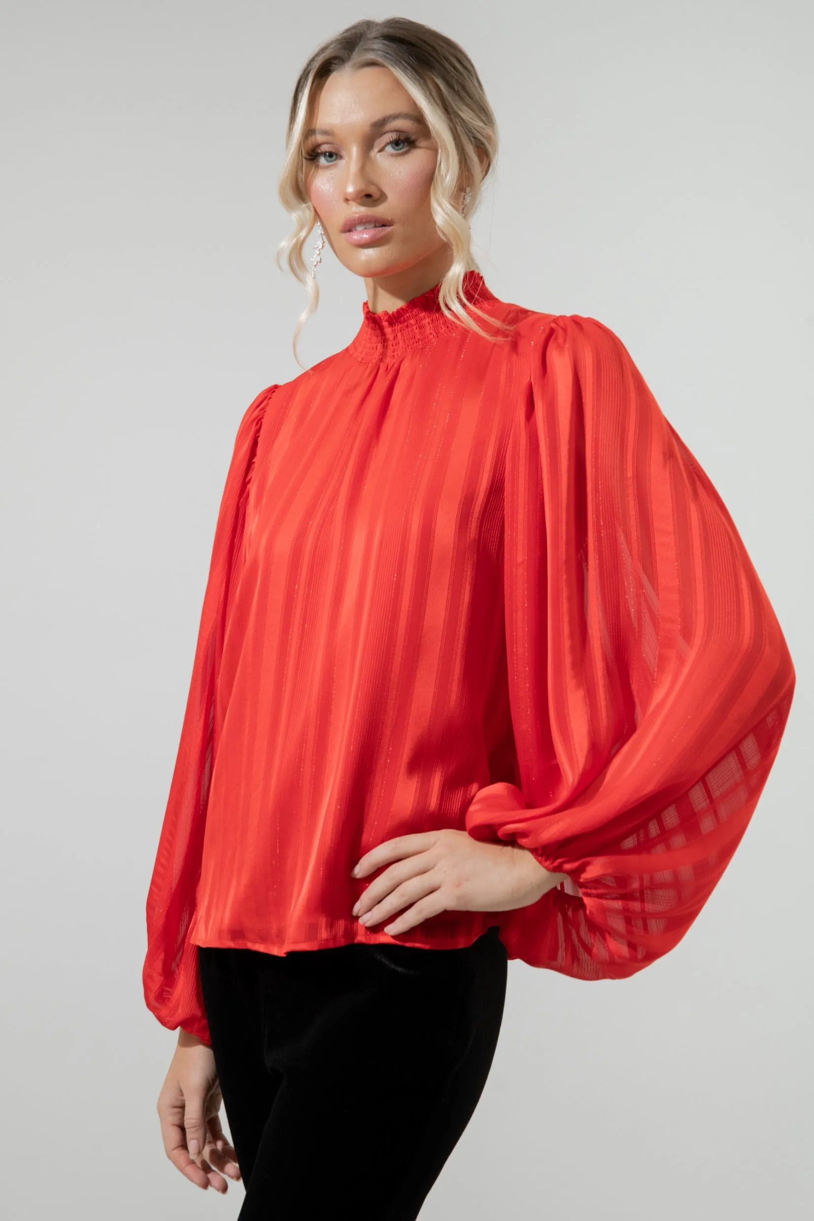 Chianti Figaro Balloon Sleeve Blouse