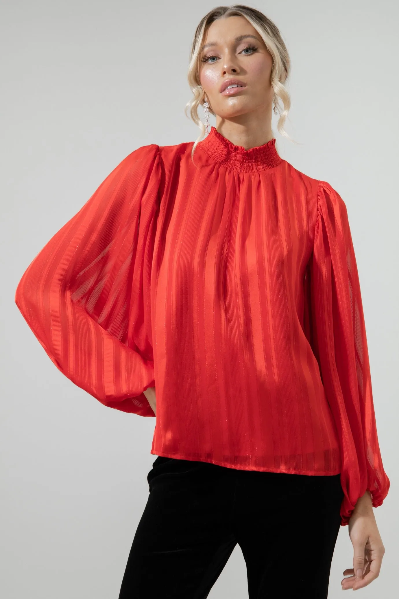 Chianti Figaro Balloon Sleeve Blouse