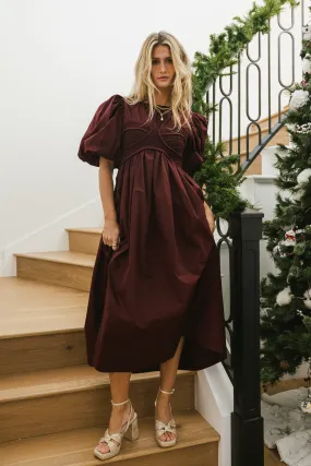 Claire Maxi Dress in Burgundy - FINAL SALE