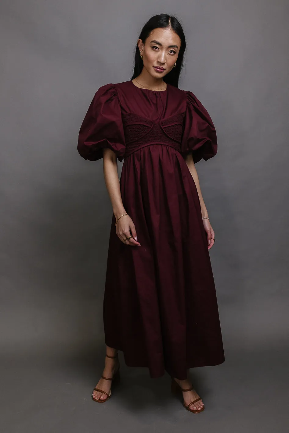 Claire Maxi Dress in Burgundy - FINAL SALE