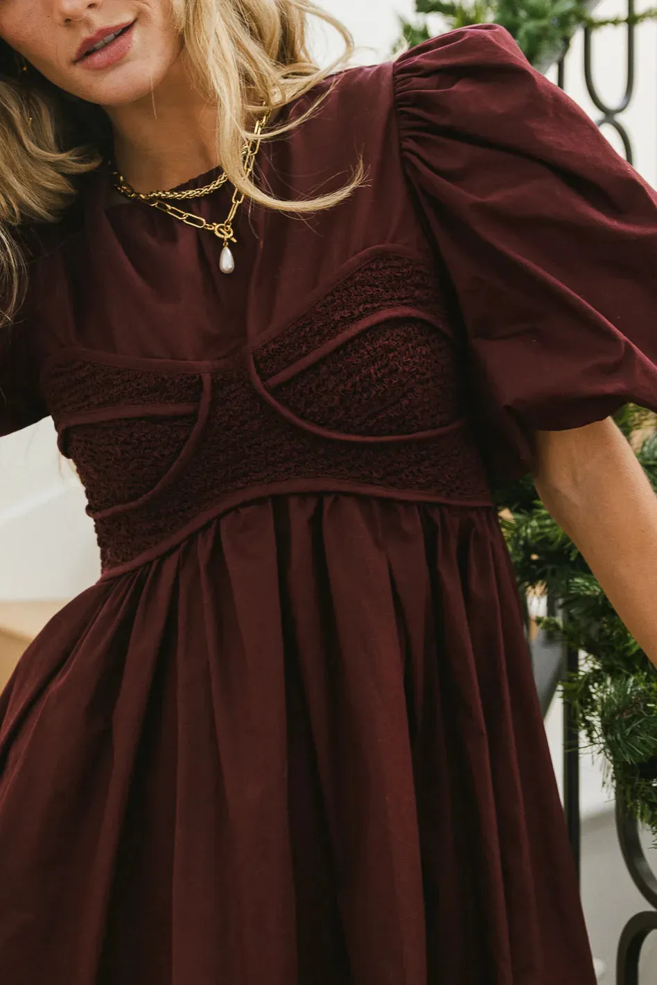 Claire Maxi Dress in Burgundy - FINAL SALE