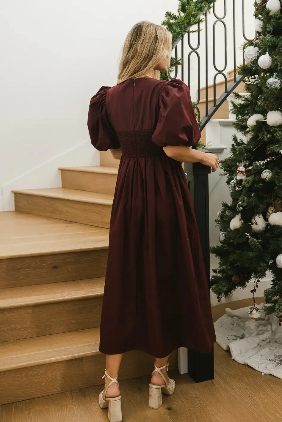 Claire Maxi Dress in Burgundy - FINAL SALE