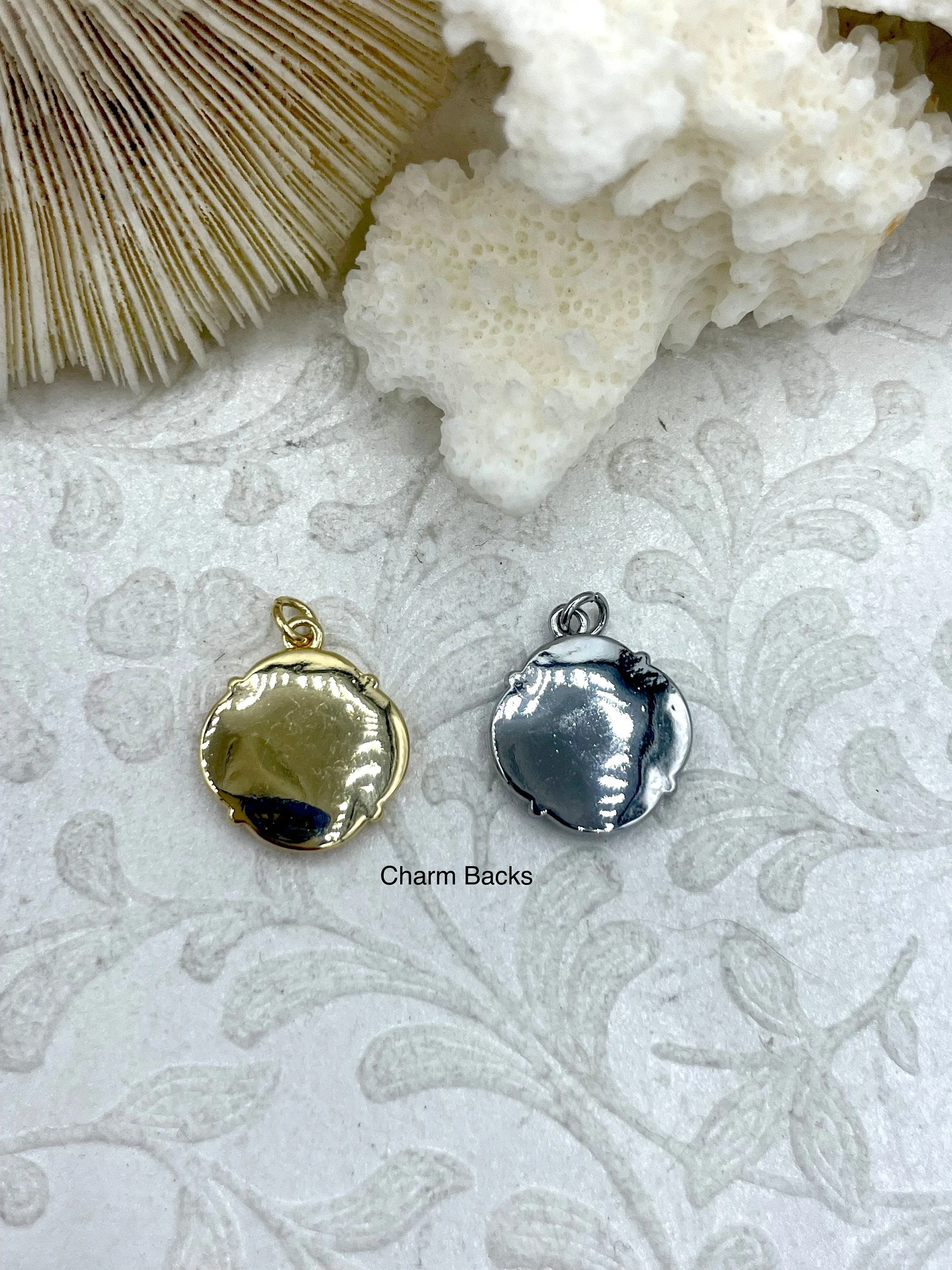 CZ Micro PAVE Gold or Silver Bee Charms, Round Bee Charm, Gold or Silver Plated Brass, Bumblebee Charms, Cubic Zirconia, Fast Ship