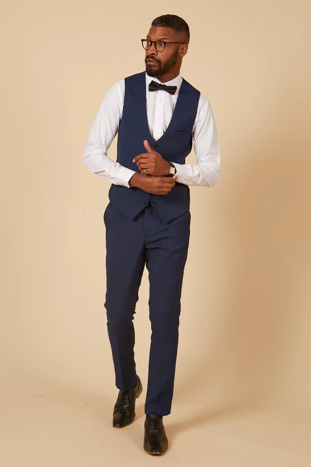 DALTON - Royal Blue Tux Lapel Diamond Three Piece Suit